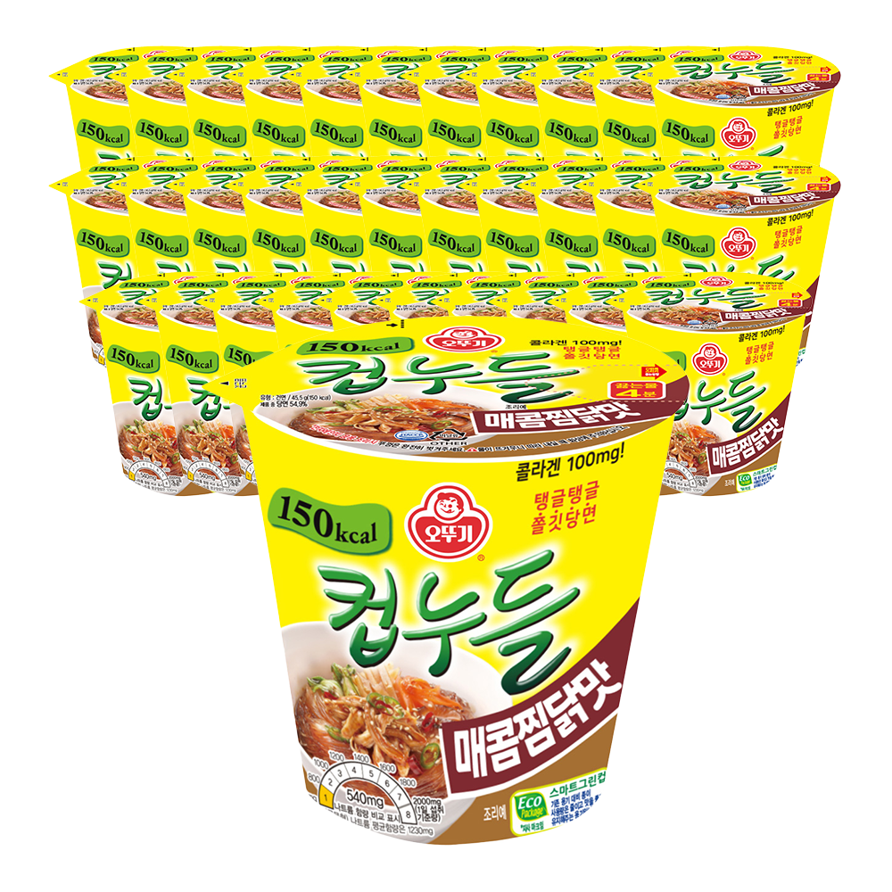 오뚜기 컵누들 매콤찜닭맛 45.5g, 30개 - 상품 이미지