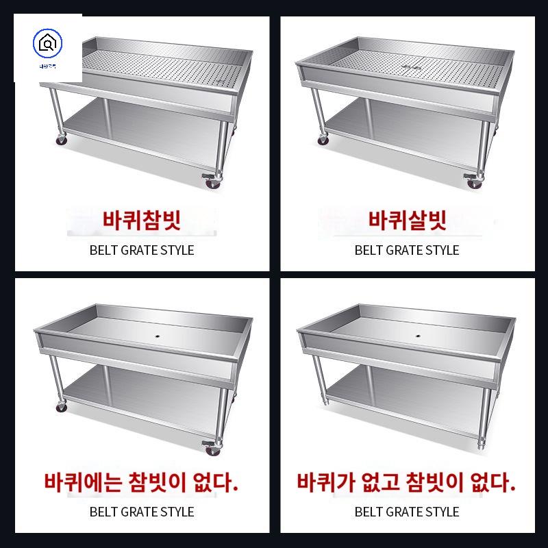 타공 작업대 바퀴 카트 스텐 대형 식품 업소용 주방 이미지 6