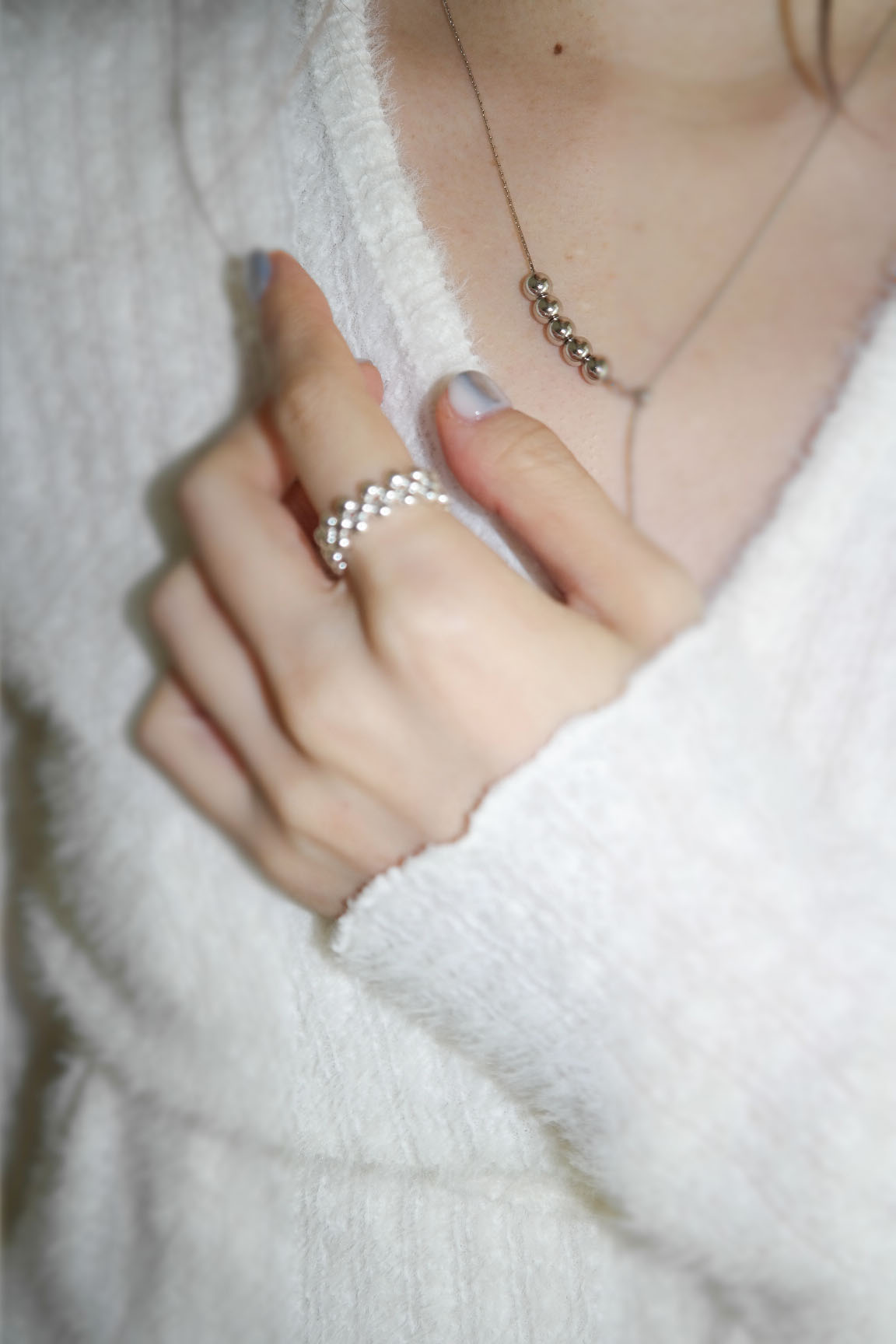볼 네크리스 드롭 목걸이 ( silver COL ) 상세 이미지 14