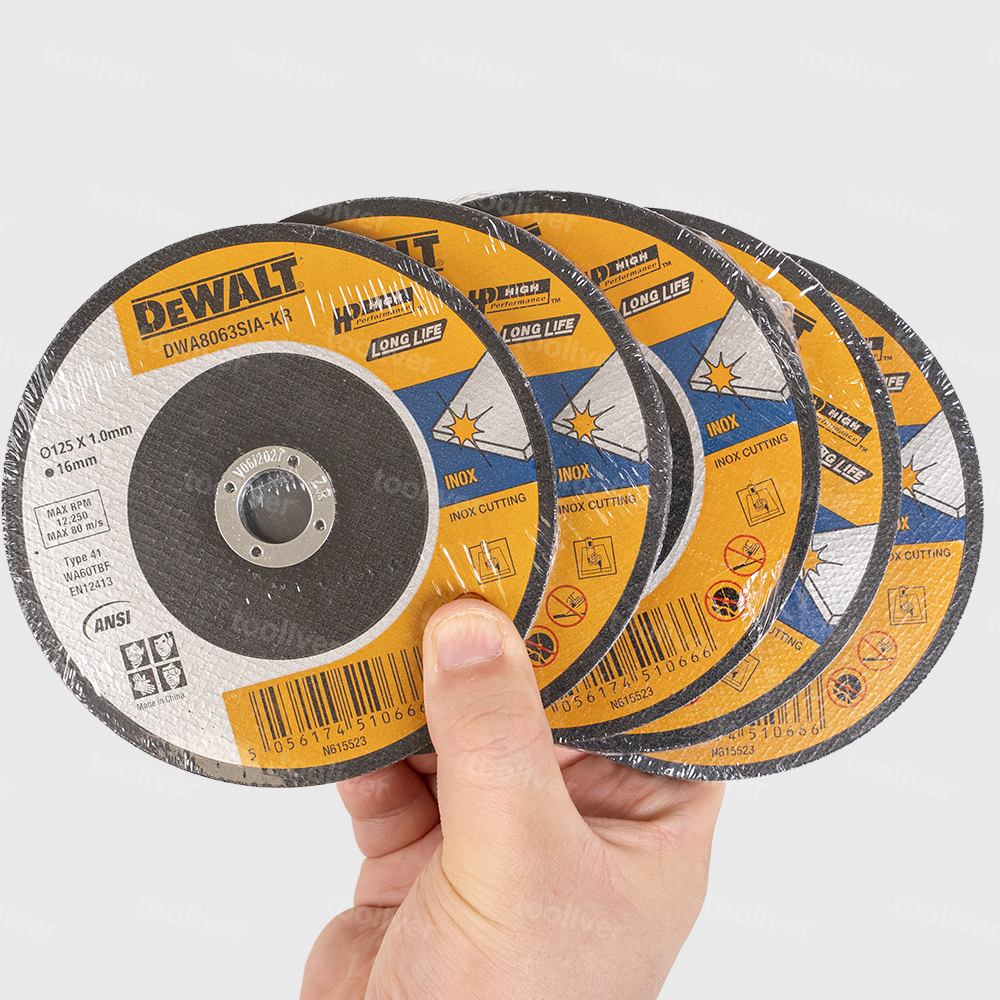 디월트 절단석 금속 스텐 철 125mm (5인치) 그라인더날 1상자 25장 - 상품 이미지