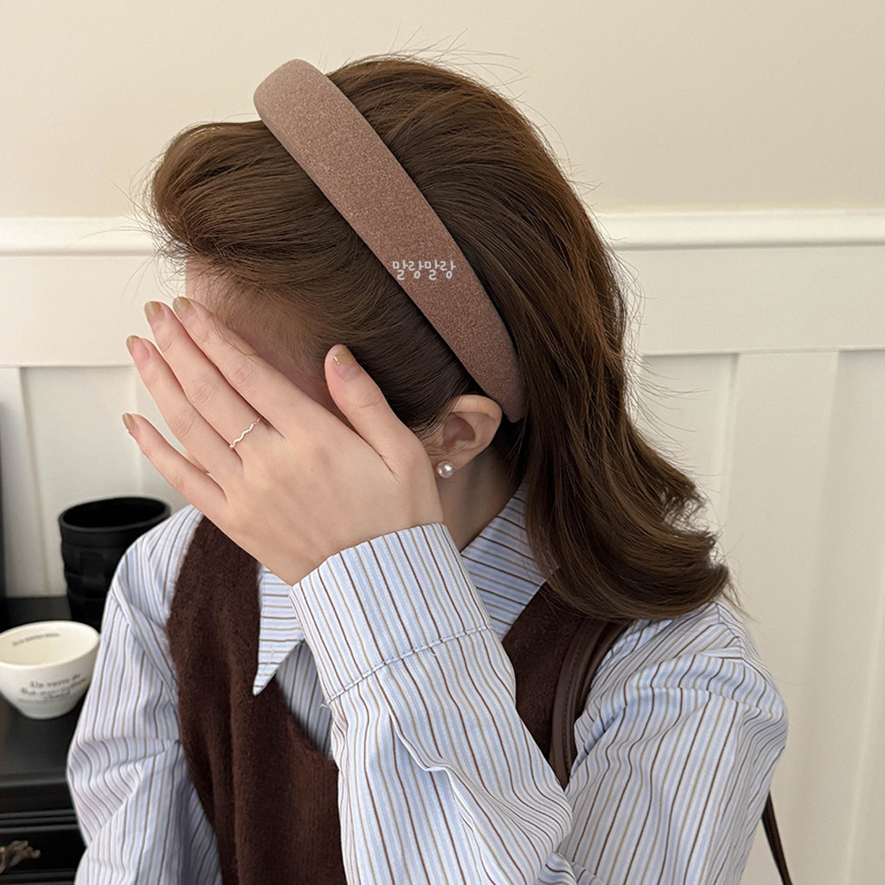 볼륨 쿠션 두꺼운머리띠 안아픈 겨울 기본 헤어밴드 - 상세 이미지 4