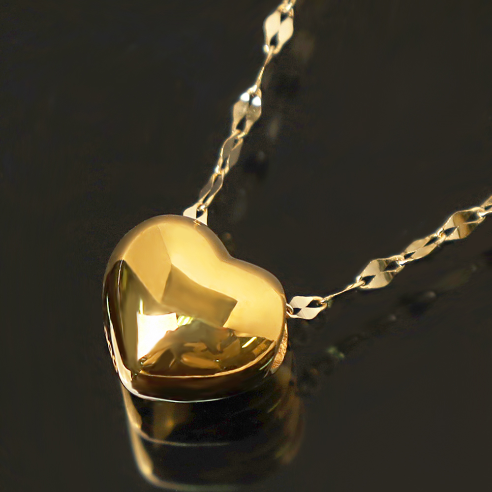 24K 순금 99.9 데일리 하트통통 오스카 금 목걸이 여자친구 선물(14K/18K 체인) - 상세 이미지 2