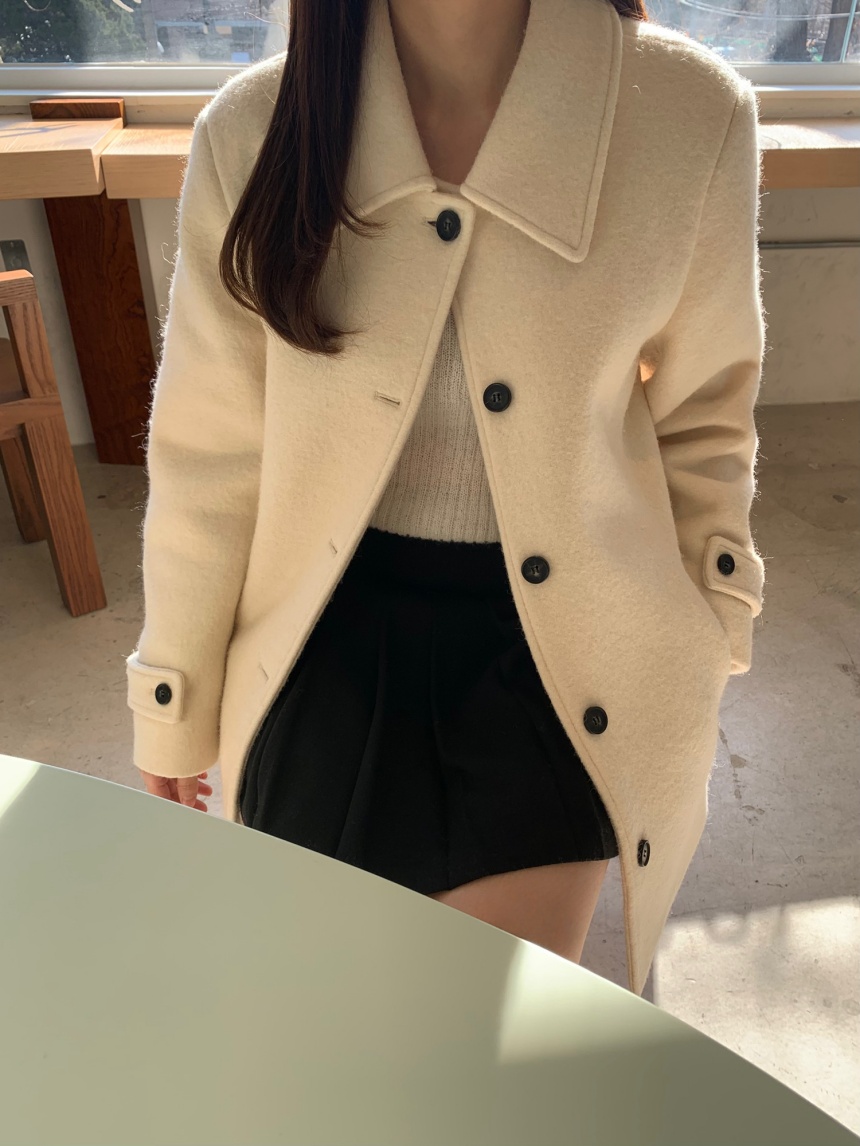 [sale/네이비 당일] 브리니 알파카 카라 하프 코트 싱글 버튼 ct (2color) 상세 이미지 29