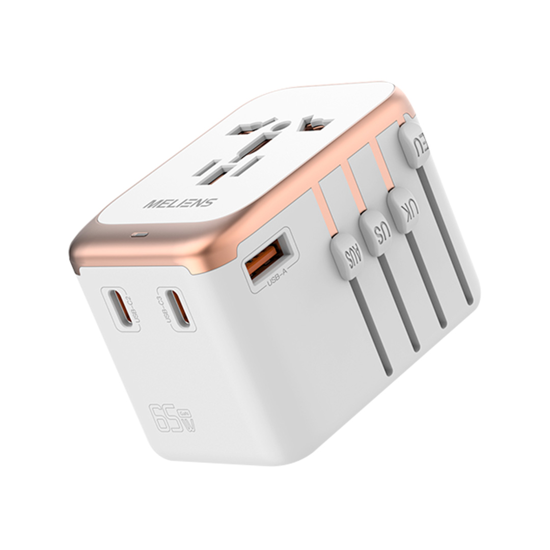 멜리언스 GaN PD65W 해외여행용 듀얼 초고속충전 멀티어댑터 C타입 돼지코 제품 이미지