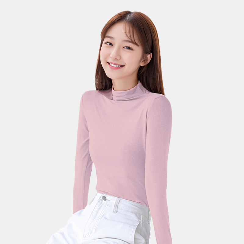 피치기모 여성 목티 스판 이너 목폴라티 - 상세 이미지 4