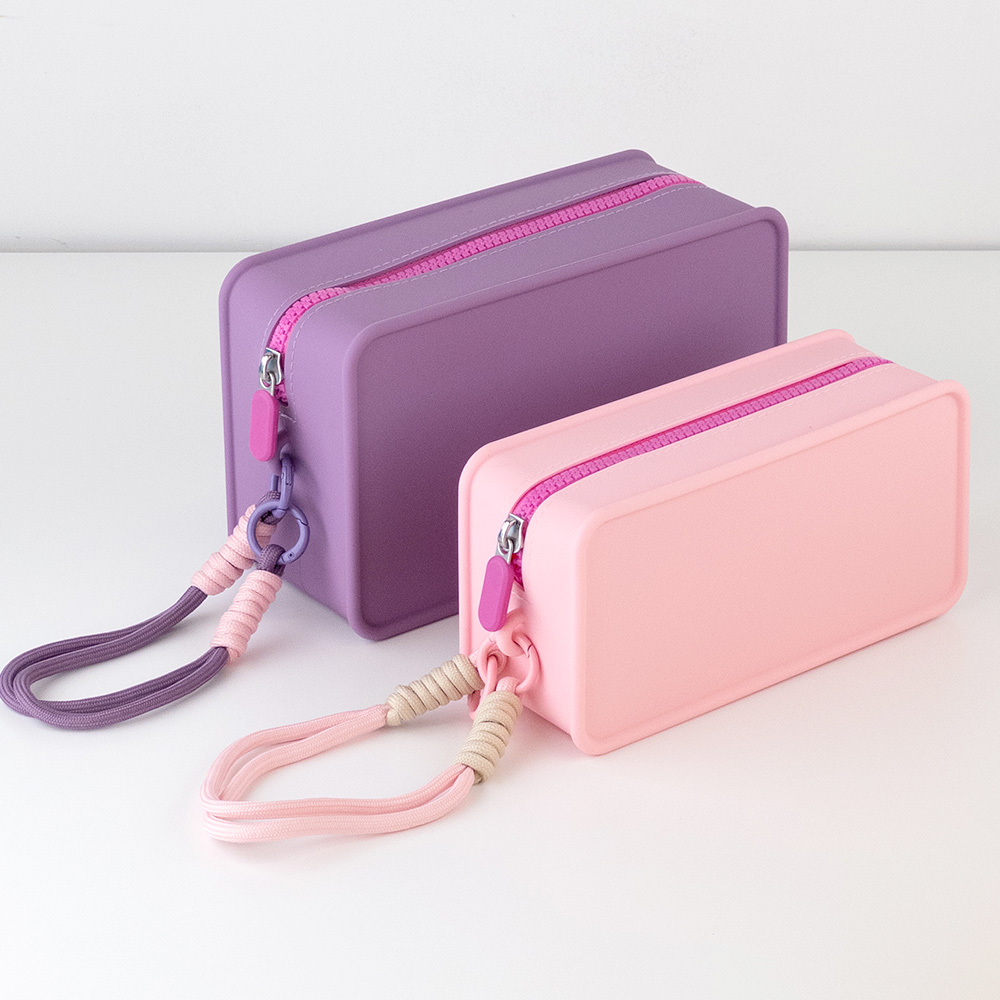 멜로팝 수영복 방수 파우치 사각 지퍼 속옷 여행용 화장품 실리콘 파우치 백 미니 이너백L