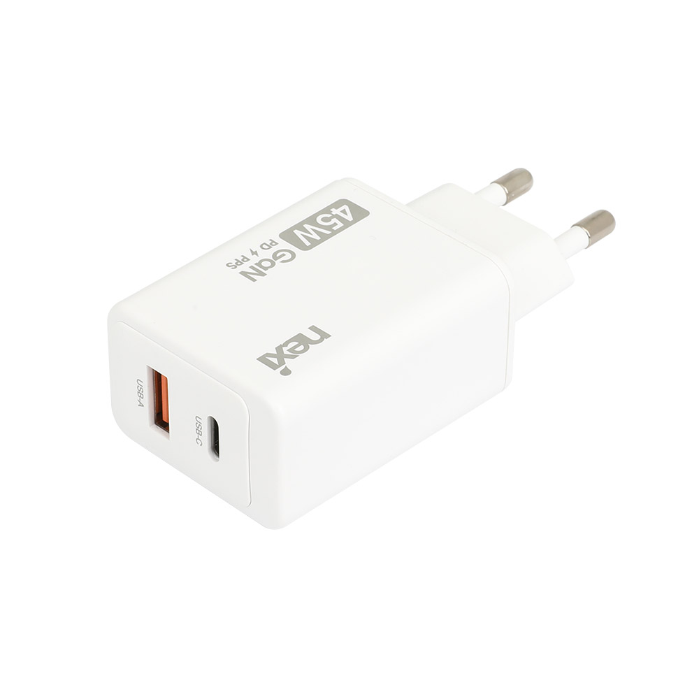45W 고속 충전기 GaN PD3.0 PPS USB C타입 A타입 2포트 화이트 - 상세 이미지 5