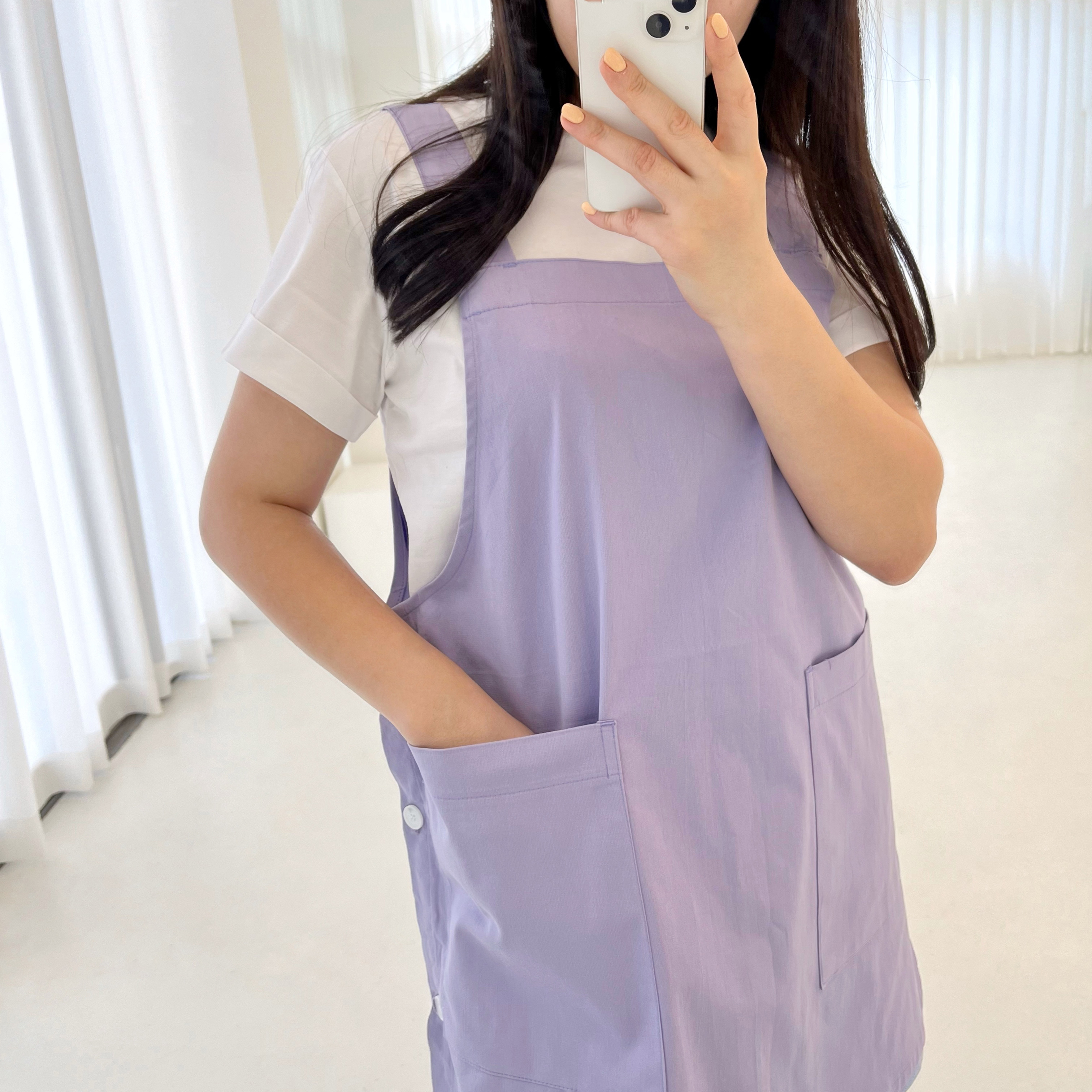 [미소쌤] 젤리 앞치마 어린이집 유치원 빅사이즈 카페 원피스 미용 보육교사