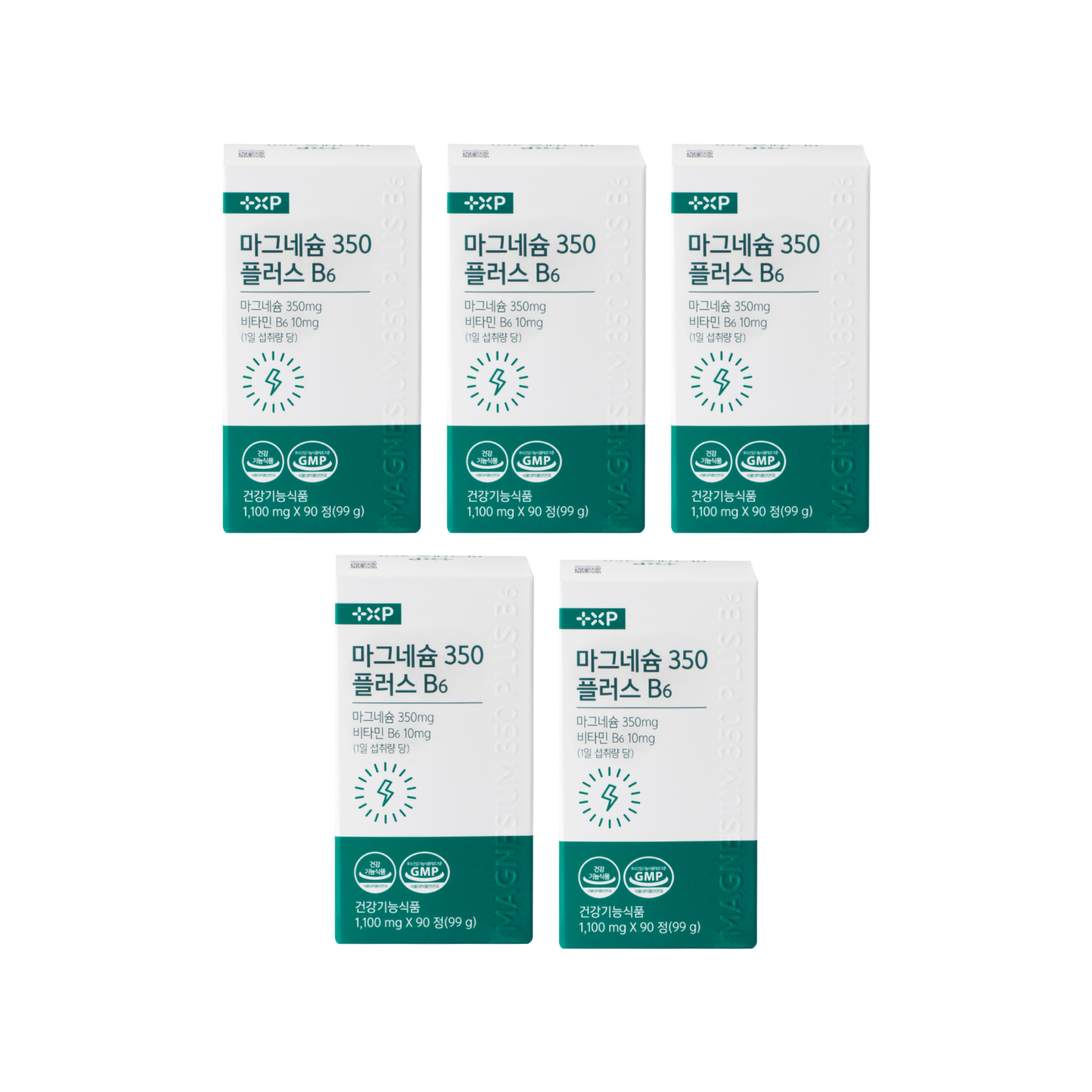 마그네슘 350 플러스 B6 신경 근육 기능 유지 고함량 흡수율 글루콘산 영양제 90정 x 5개 - 메인 이미지
