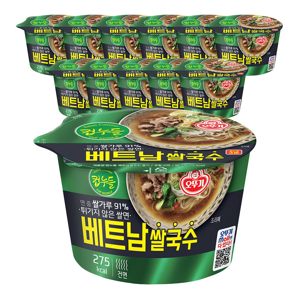 오뚜기 빅컵누들 베트남쌀국수 88.5g, 12개 - 상품 이미지