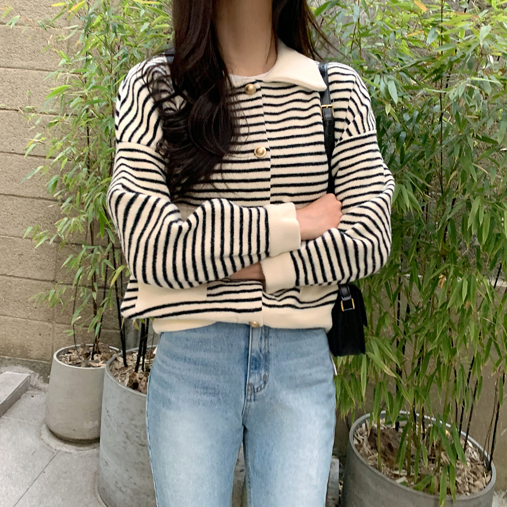 로이첸 단가라 금장 카라 가디건 자켓 - 상세 이미지 5