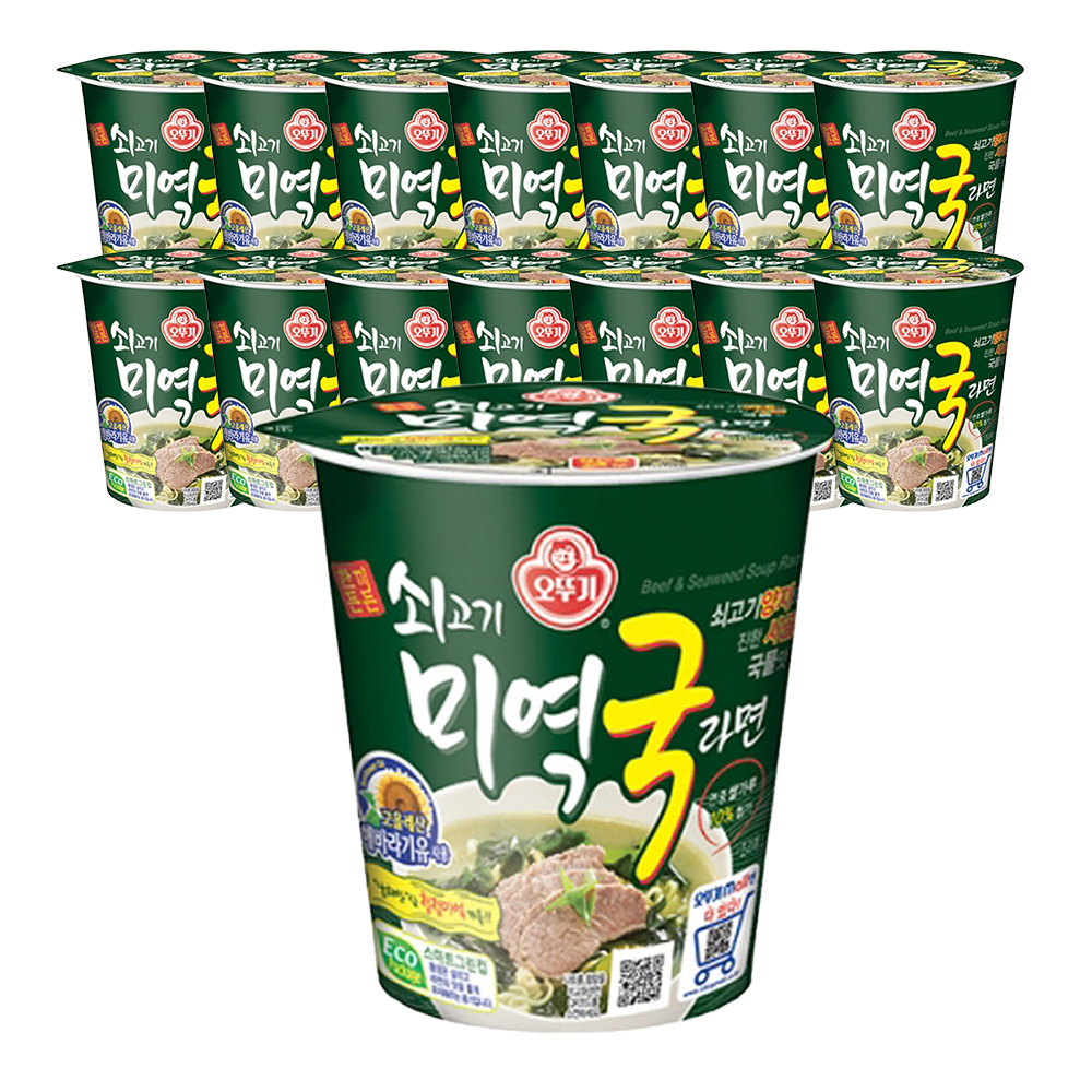 오뚜기 쇠고기미역국라면 컵라면 소컵 60g, 15개