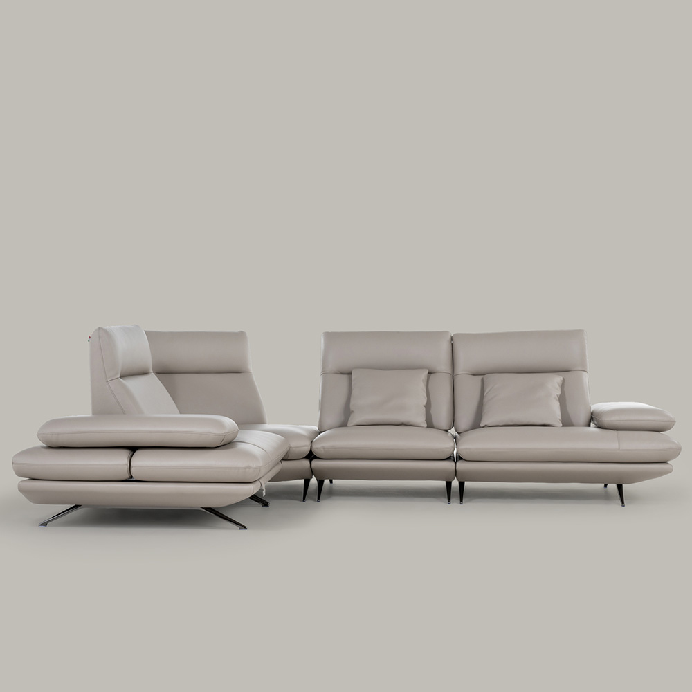 스코나 케니스 이태리 천연 면피 가죽 등받이 스윙 소파 스툴미포함, 딥크림, 코너형 5인용