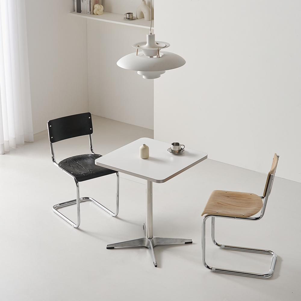 플랜 사각 카페 테이블 탁자 식탁 업소용 미드센츄리 600 화이트