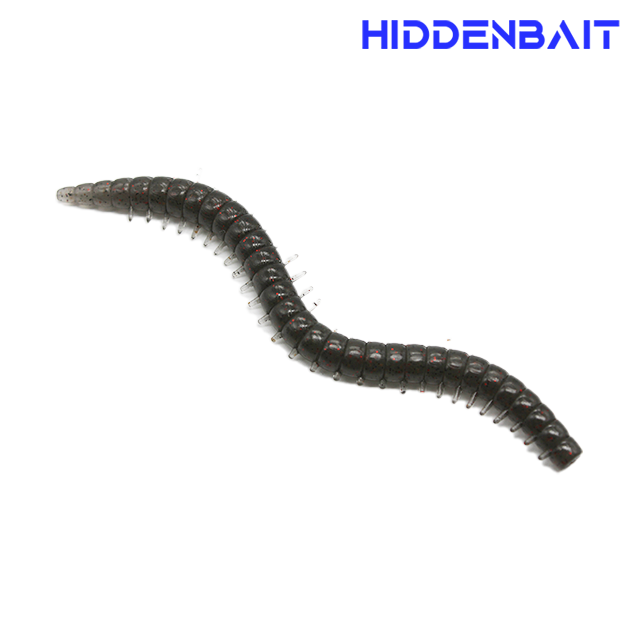 히든베이트 카리 배스웜 배스루어 프리리그웜 소프트베이트 H006 GRAY RED BLACK, 12cm - 상품 이미지