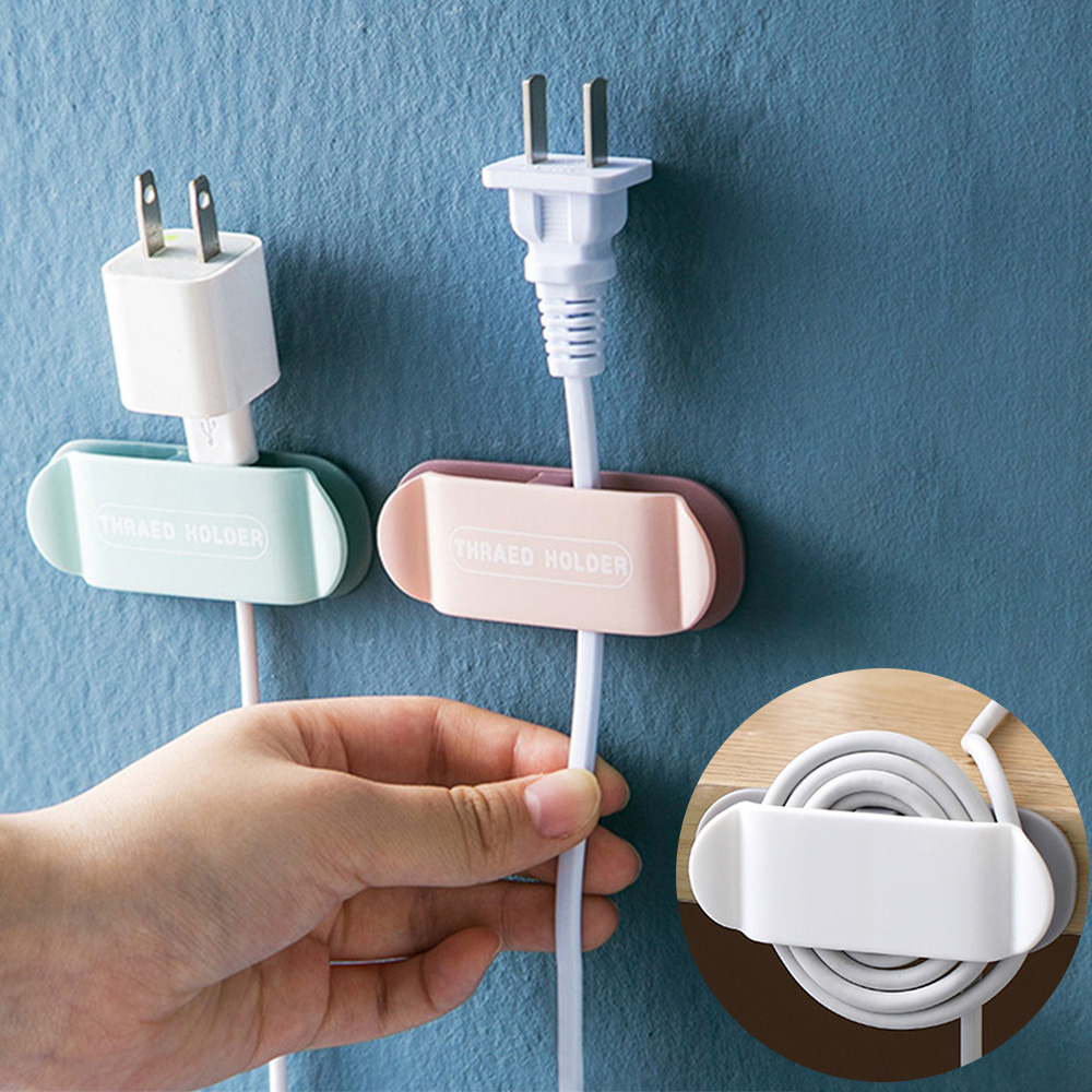 코드선정리 멀티탭 케이블 홀더 클립 고정 전기 콘센트 벽 바닥 책상 컴퓨터 전선 1개
