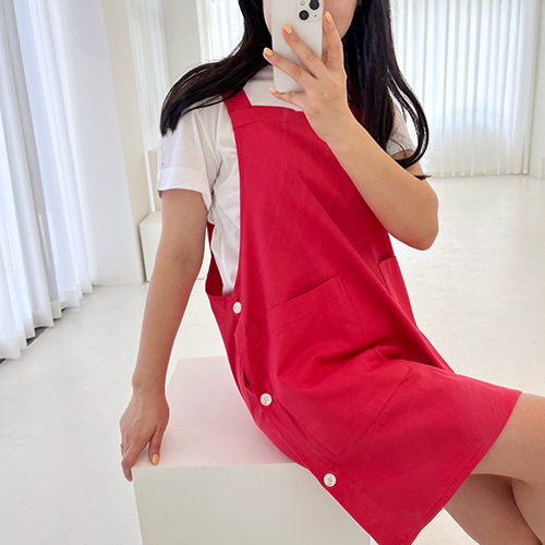 [미소쌤] 젤리 앞치마 어린이집 유치원 빅사이즈 카페 원피스 미용 보육교사