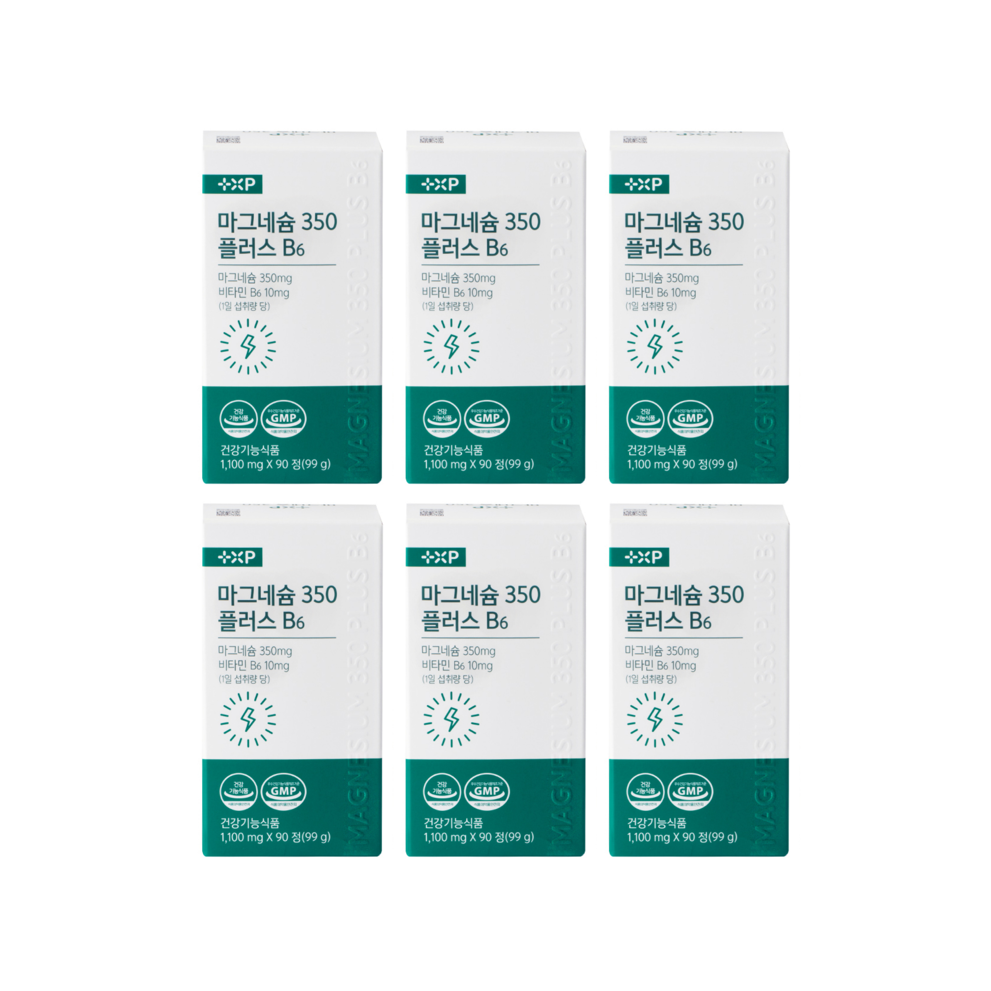 마그네슘 350 플러스 B6 신경 근육 기능 유지 고함량 흡수율 글루콘산 영양제 90정 x 6개 - 상품 이미지