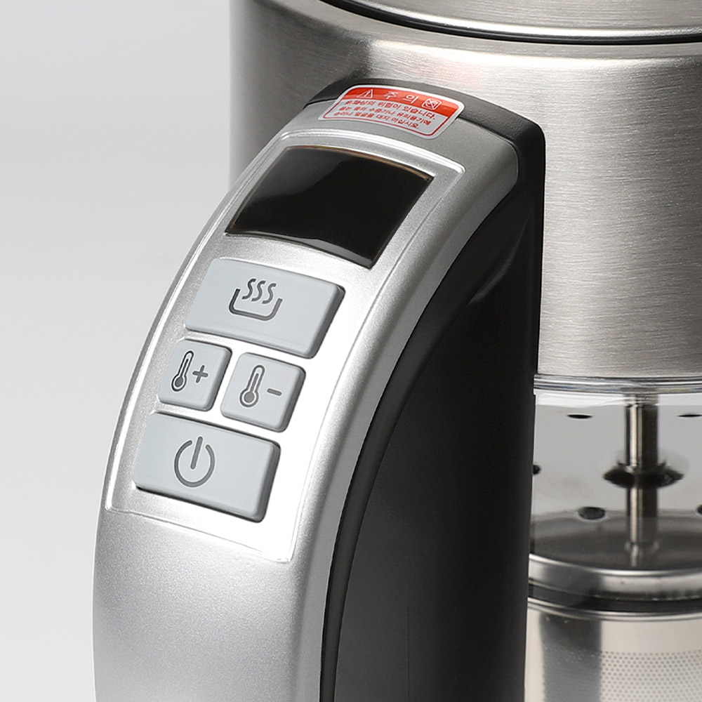 전기 무선 보온티포트 1.7L 온도조절 대용량 투명 내열유리 약탕기 티팟 보리차 티메이커