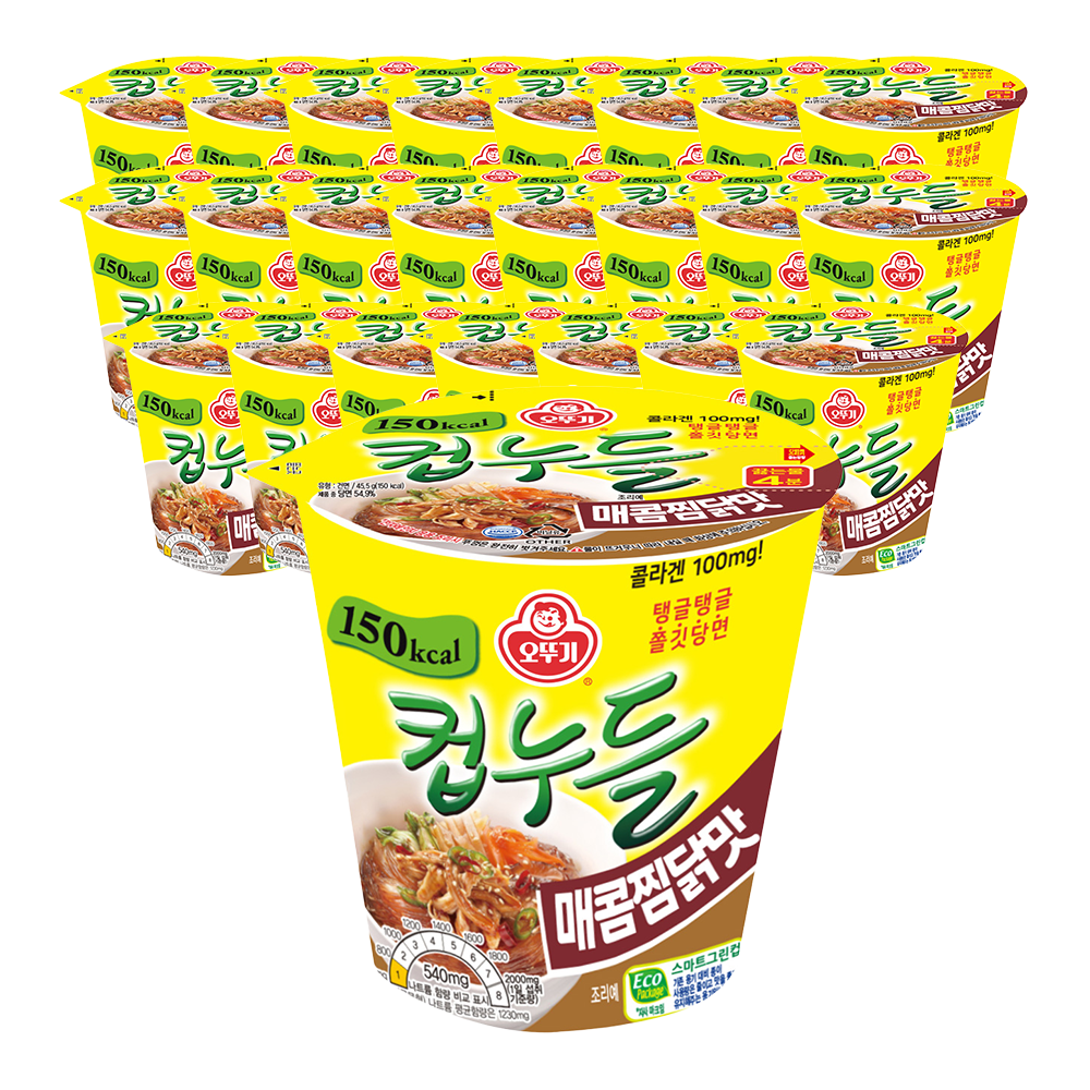 오뚜기 컵누들 매콤찜닭맛 45.5g, 24개 - 상품 이미지