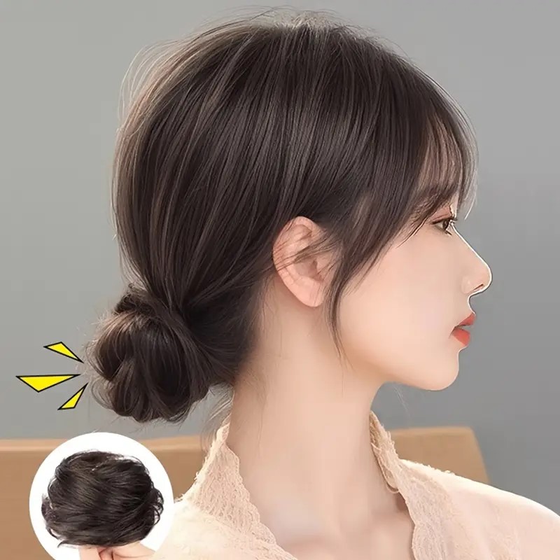 프루스 풍성한 올림머리 똥머리 가발 밴드 - 상세 이미지 3