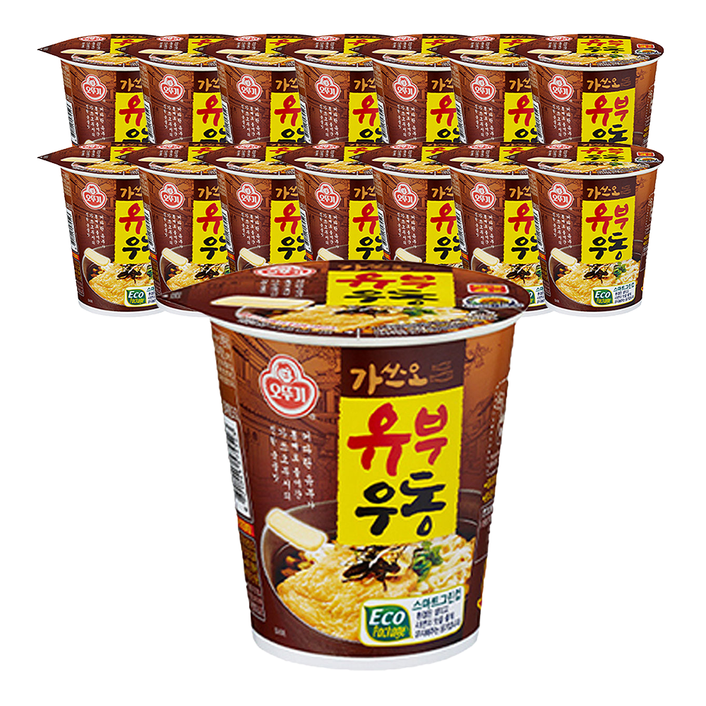 오뚜기 유부우동 컵라면 소컵 62g, 15개