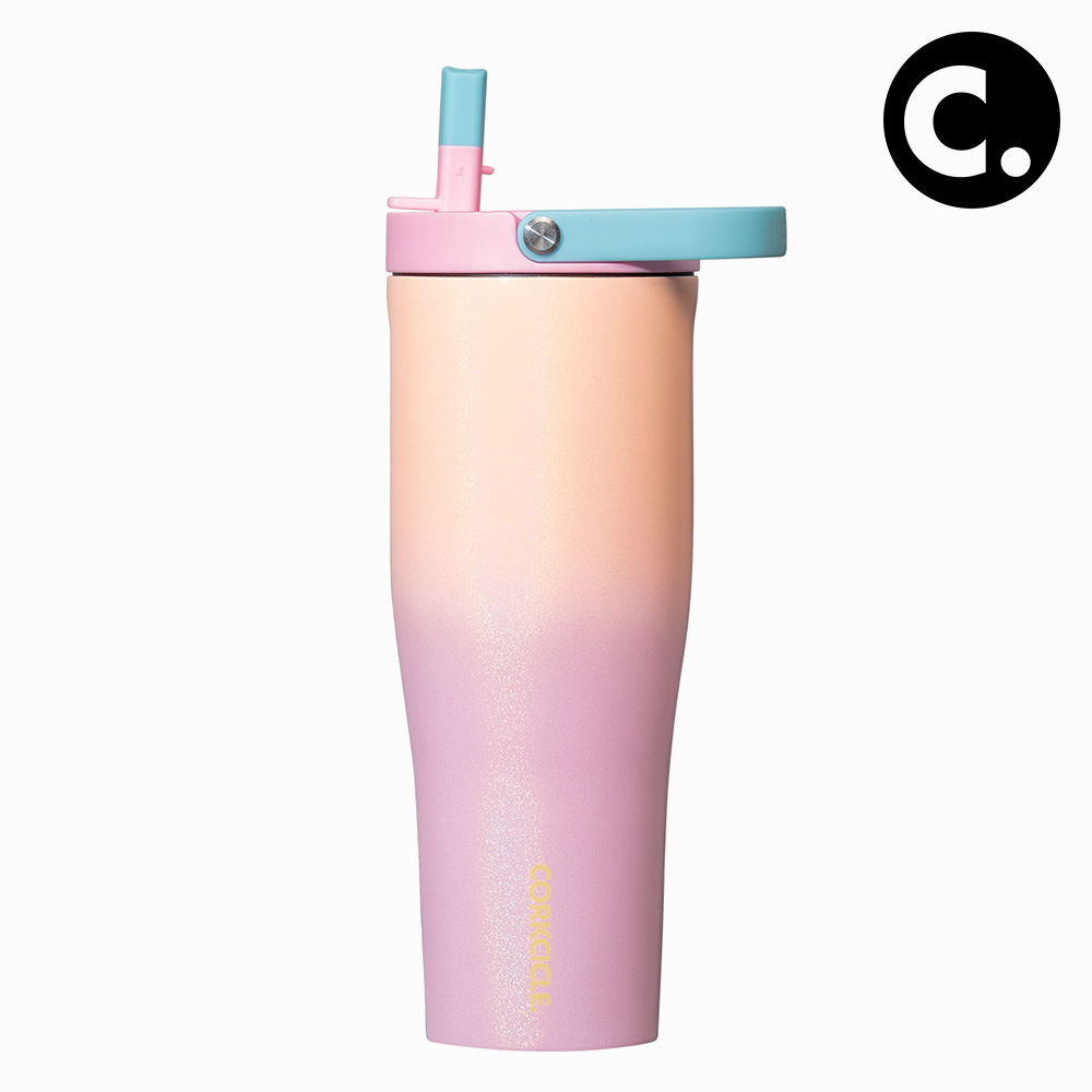 콕시클 고컵 XL 텀블러 대용량 밀폐 손잡이 빨대 스텐 진공 보온 보냉 890ml, 러버