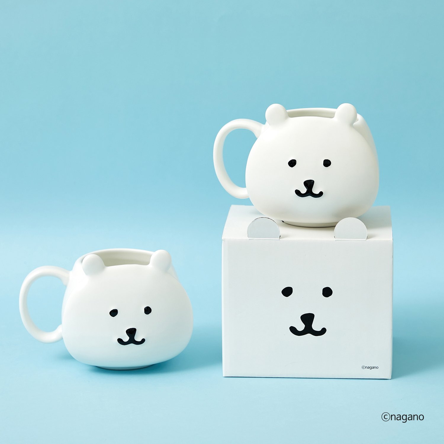 담곰이 페이스 머그 컵 농담곰 얼굴 모양 머그컵 캐릭터 식기 나가노 굿즈 이미지 3
