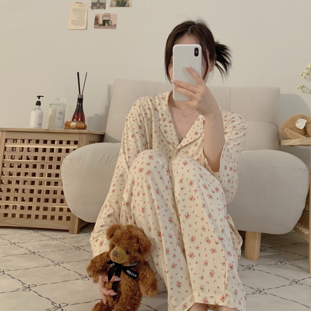 치즈 플라워 잠옷세트 커플 긴팔 빅사이즈 수면 파자마 파티 제품 이미지