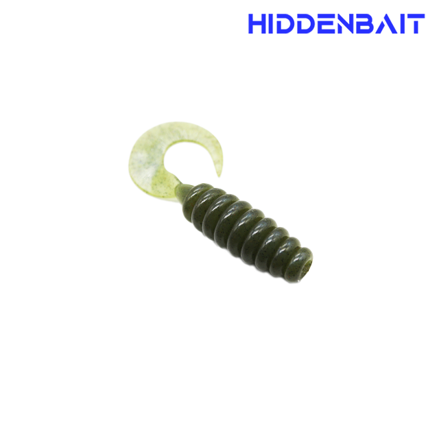 히든베이트 하티 그럽웜 집어제 첨가 UV C테일웜 소프트베이트 007 PUMPKIN RED, 5cm(2인치) - 상세 이미지 3