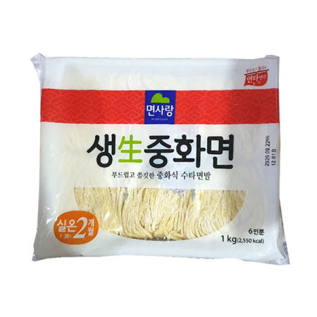면사랑 생중화면 6인분 1kg 수타면발 실온보관
