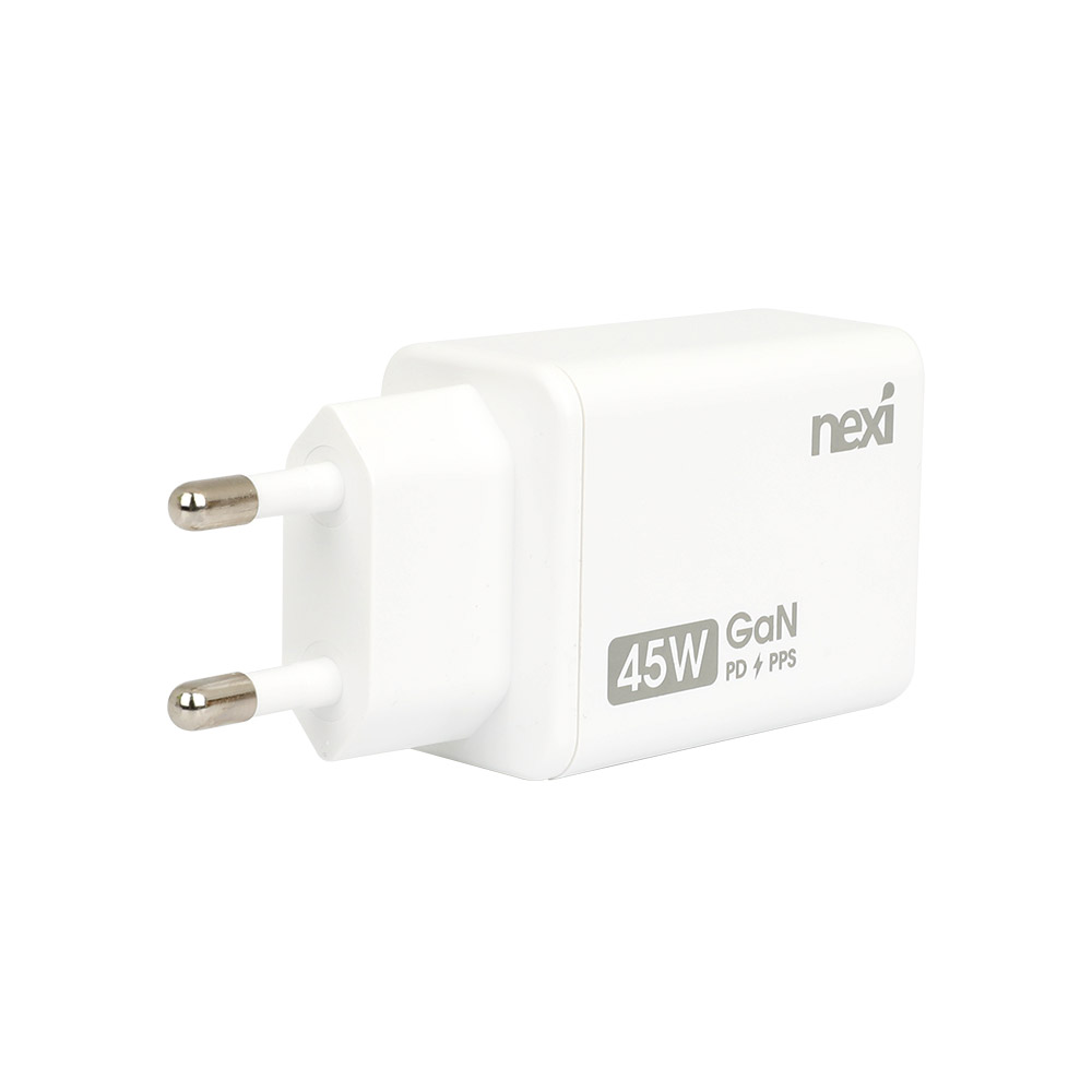 45W 고속 충전기 GaN PD3.0 PPS USB C타입 A타입 2포트 화이트 - 상세 이미지 2