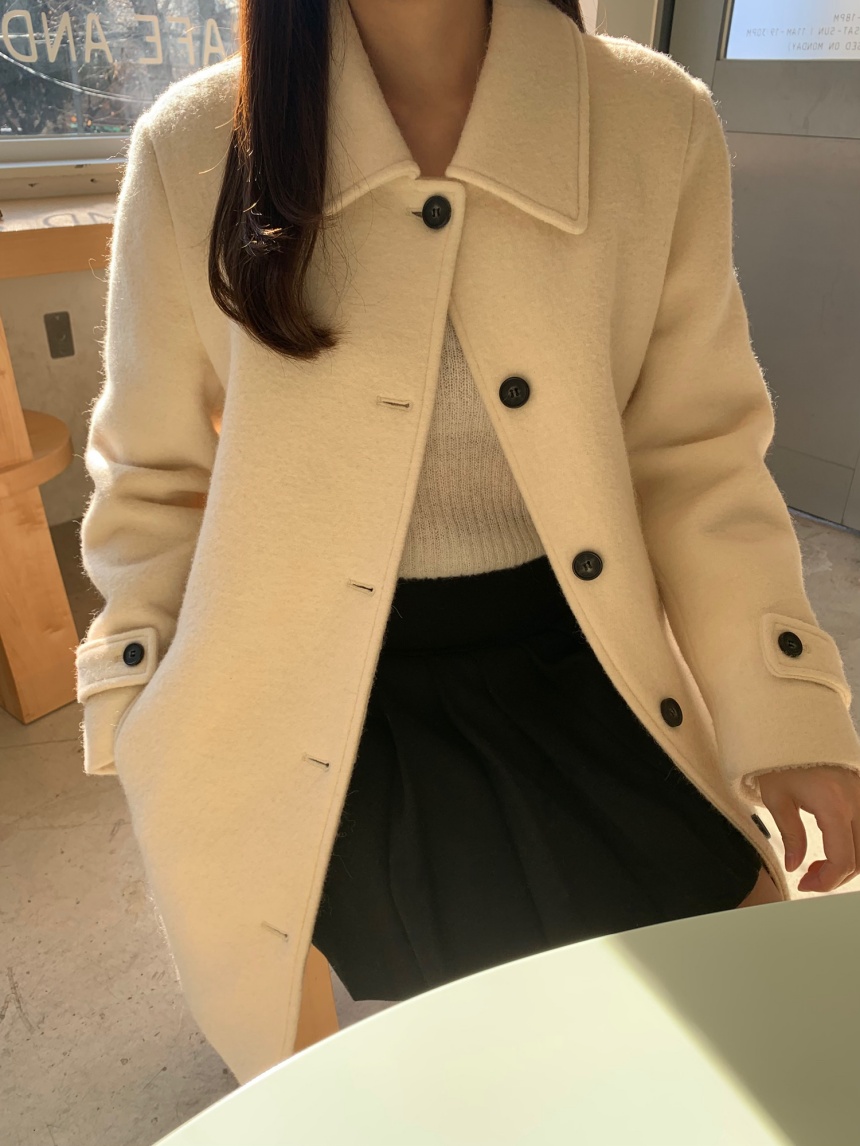 [sale/네이비 당일] 브리니 알파카 카라 하프 코트 싱글 버튼 ct (2color) 상세 이미지 26