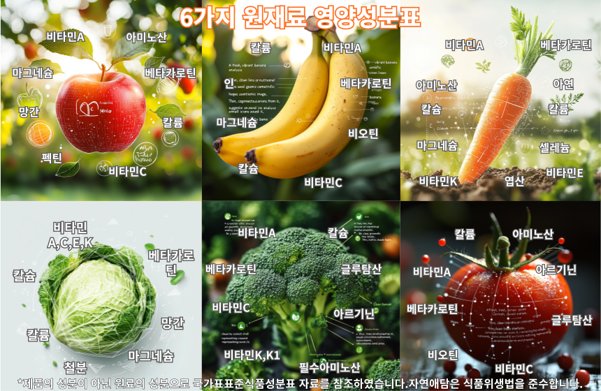 자연애담 맛있는 해톡주스 6가지 과일야채주스 CCA 까 십자화과 110ml 30개 - 상세 이미지 2