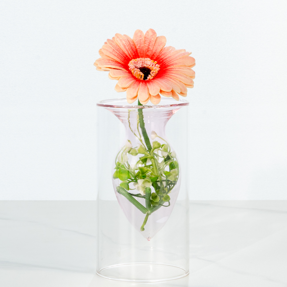 할메이드 인테리어 오브제 대형 미니 유리 꽃병 그린 3단 화병