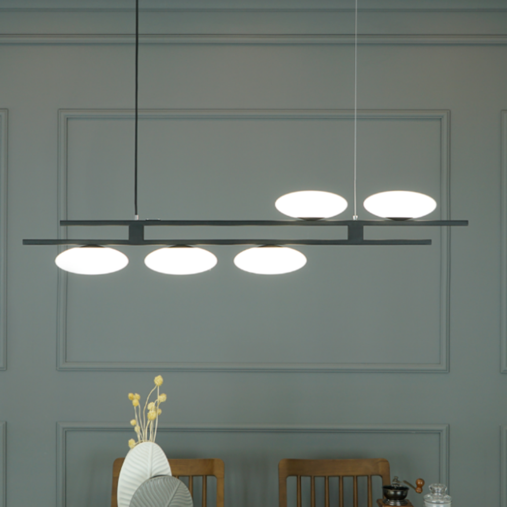 KS인증/무료+당일발송 6인용식탁등 국산 LED 펜던트 주방 식탁등 블랙