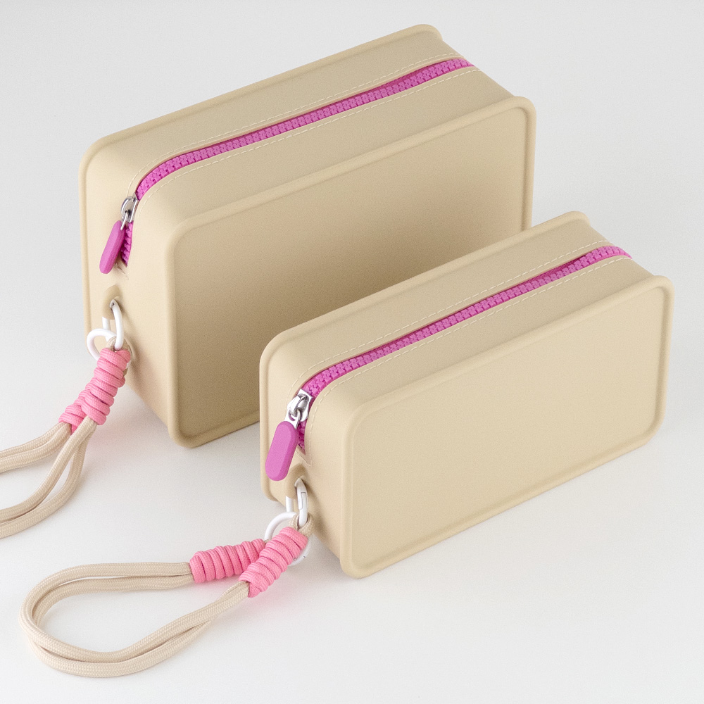 멜로팝 수영복 방수 파우치 사각 지퍼 속옷 여행용 화장품 실리콘 파우치 백 미니 이너백L