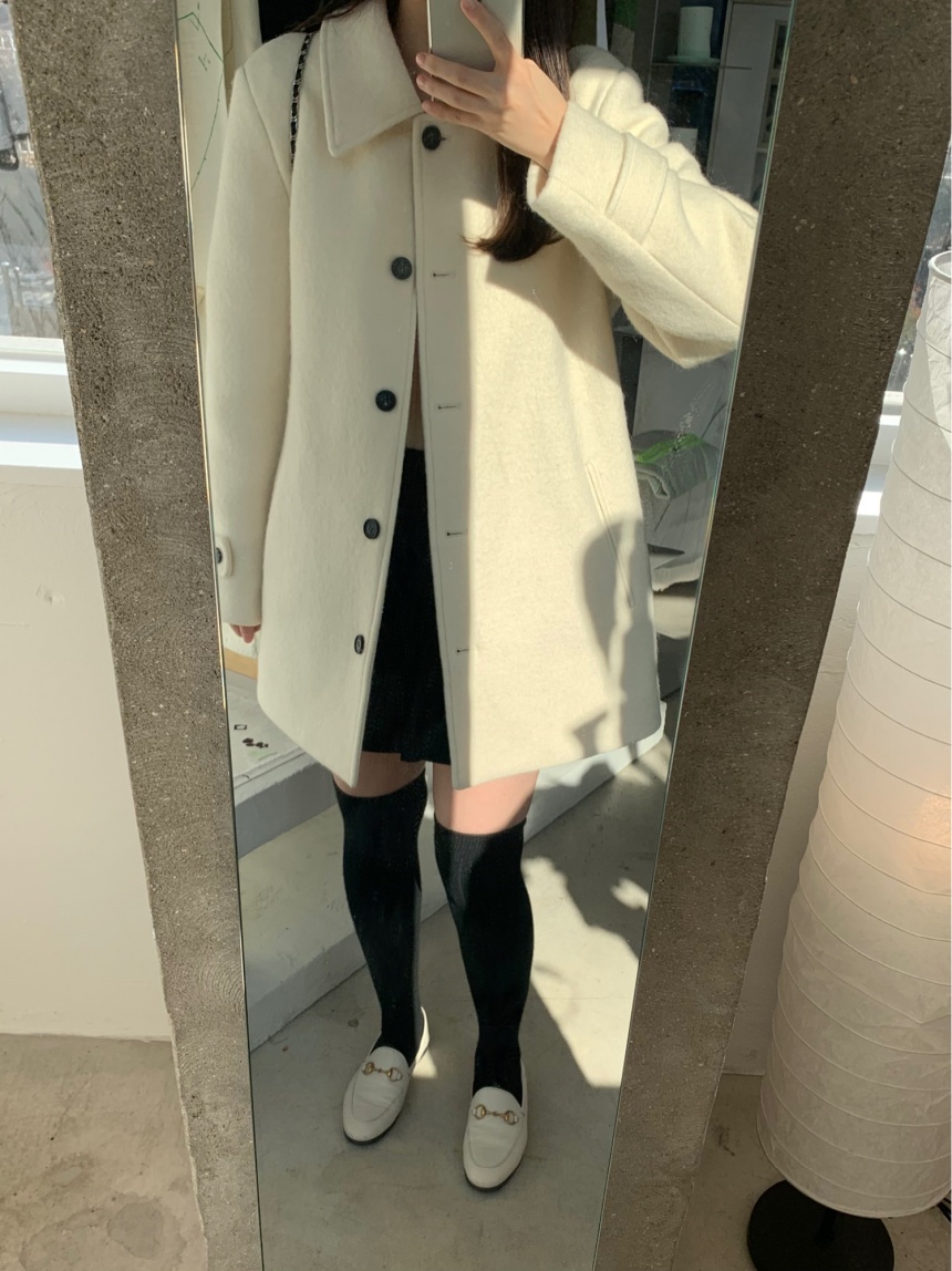 [sale/네이비 당일] 브리니 알파카 카라 하프 코트 싱글 버튼 ct (2color) 상세 이미지 21