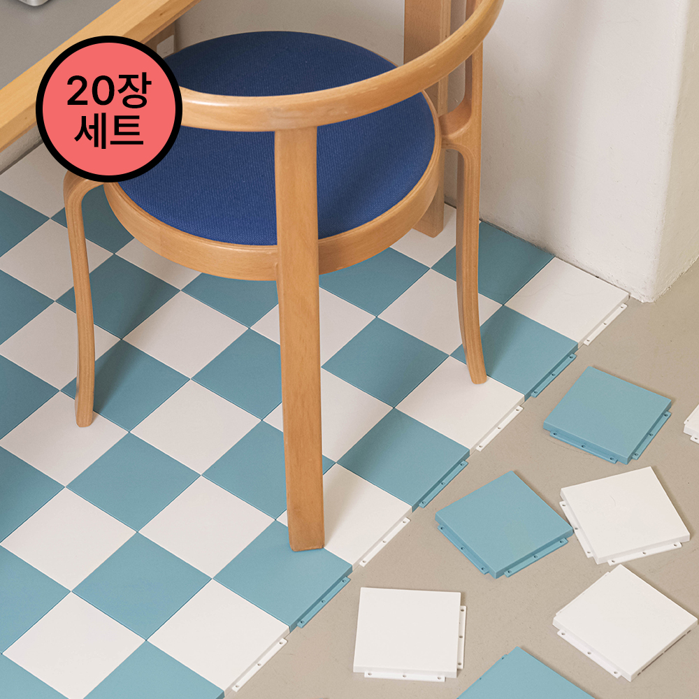 [20장세트] 바나코 코즈 데크타일 체커보드 조립식 베란다 현관 바닥 인테리어