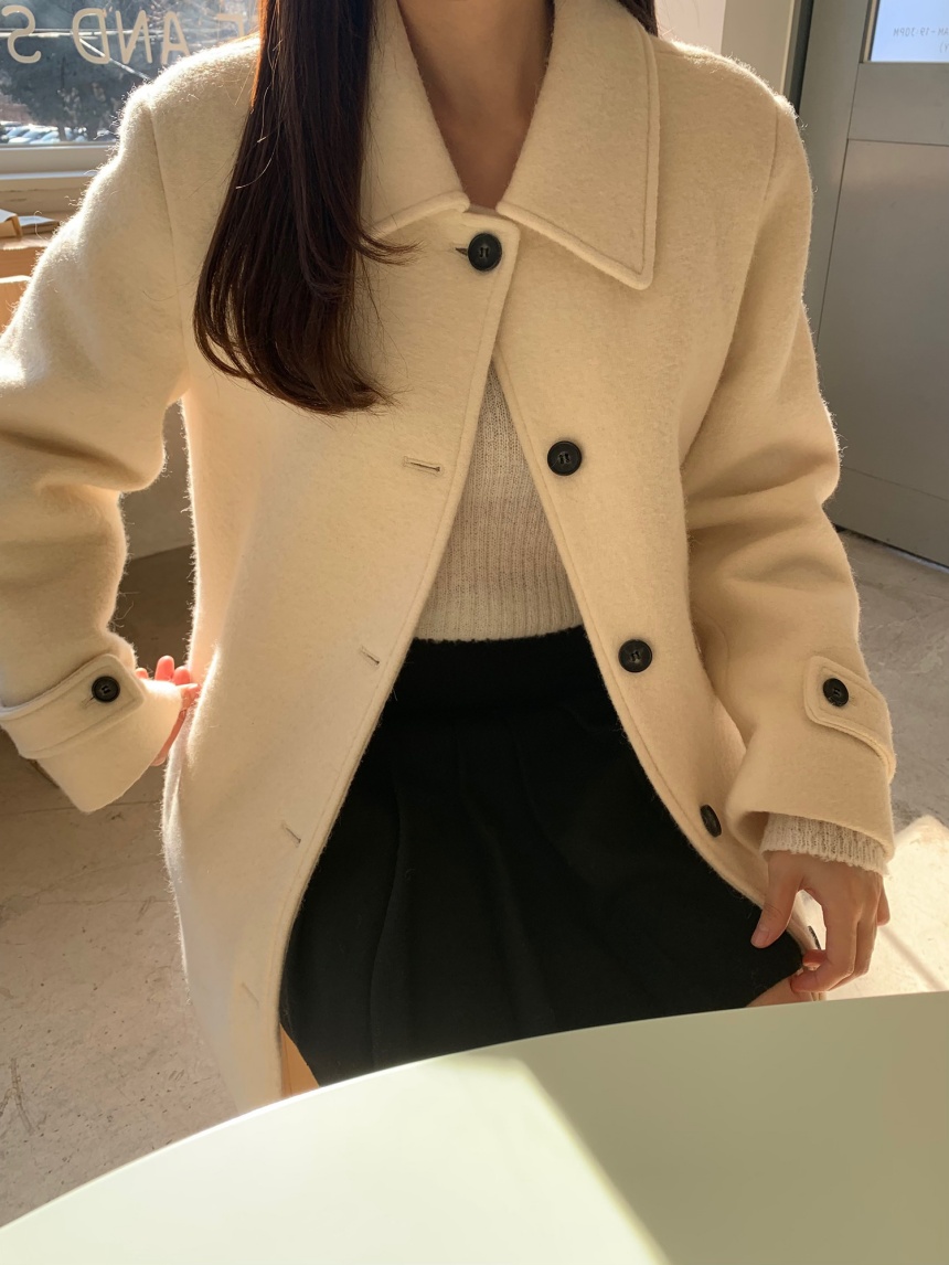 [sale/네이비 당일] 브리니 알파카 카라 하프 코트 싱글 버튼 ct (2color) 상세 이미지 24