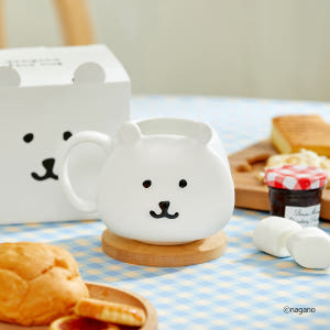 담곰이 페이스 머그 컵 농담곰 얼굴 모양 머그컵 캐릭터 식기 나가노 굿즈 실사용 후기 | 효과 있을까? - 상품 이미지 1