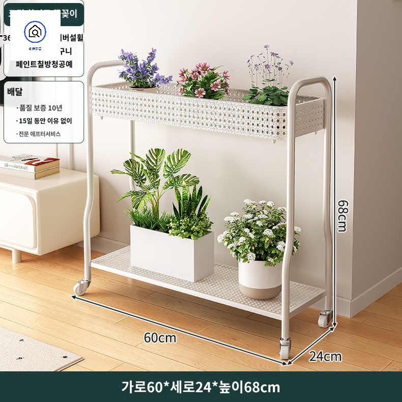 화분 다육이 바퀴 식물 트롤리 선반 이동식 - 상품 이미지