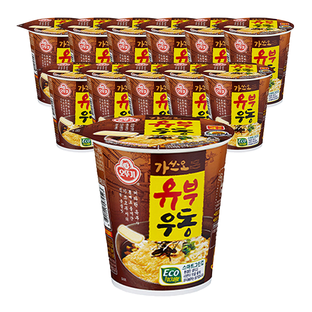 오뚜기 유부우동 컵라면 소컵 62g, 12개