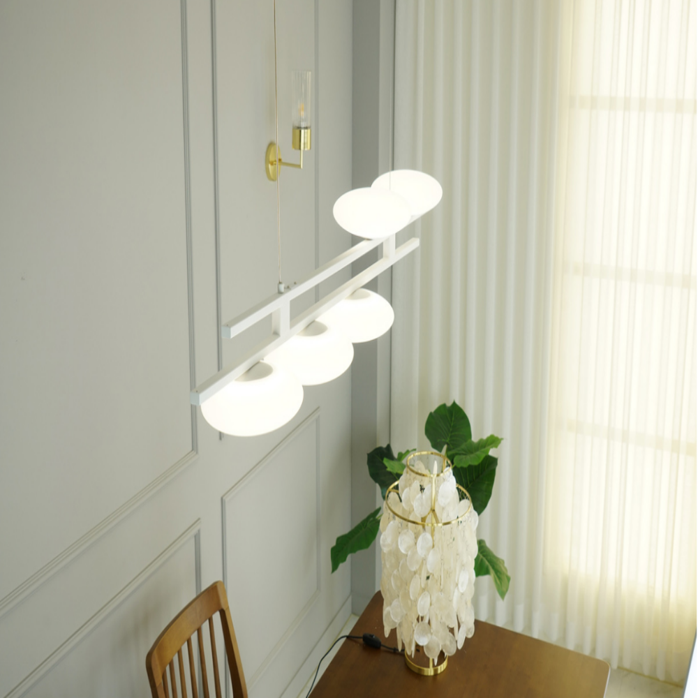 KS 6인용식탁등 국산 LED 펜던트 주방 식탁등 화이트 이미지 8