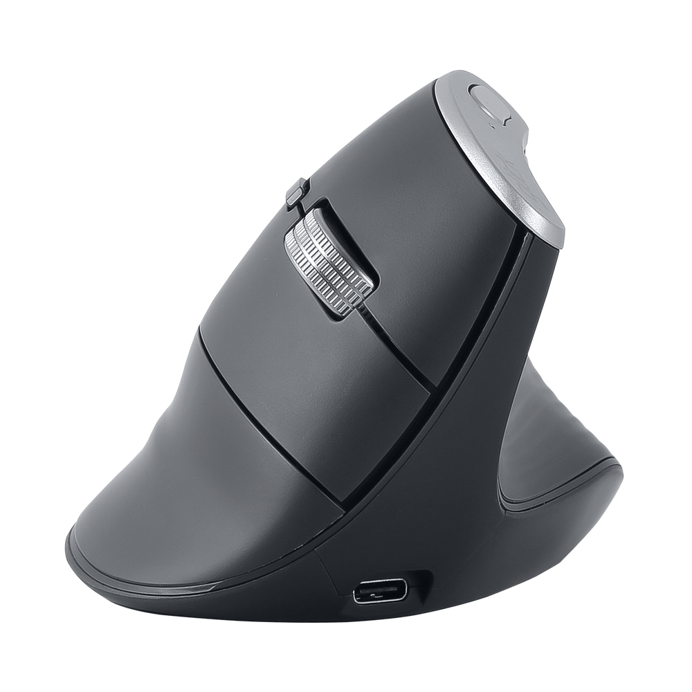 지클릭커 오피스프로 휠마스터 버티컬 무한휠 무선 블루투스 마우스 OP05 쿨그레이