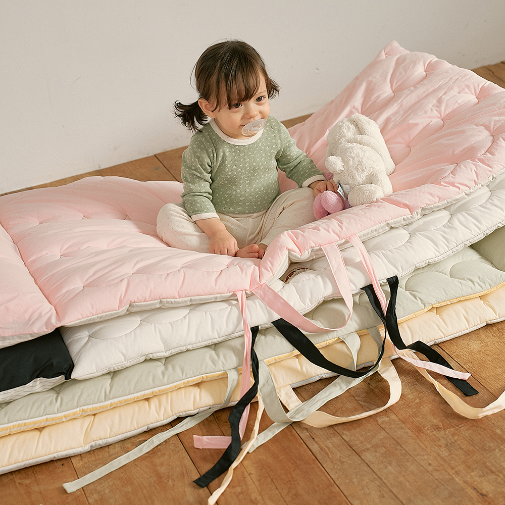 [바로발송] 올포홈 구르미 어린이집 낮잠이불 일체형 건조기 버터크림 낮잠패드+베개솜