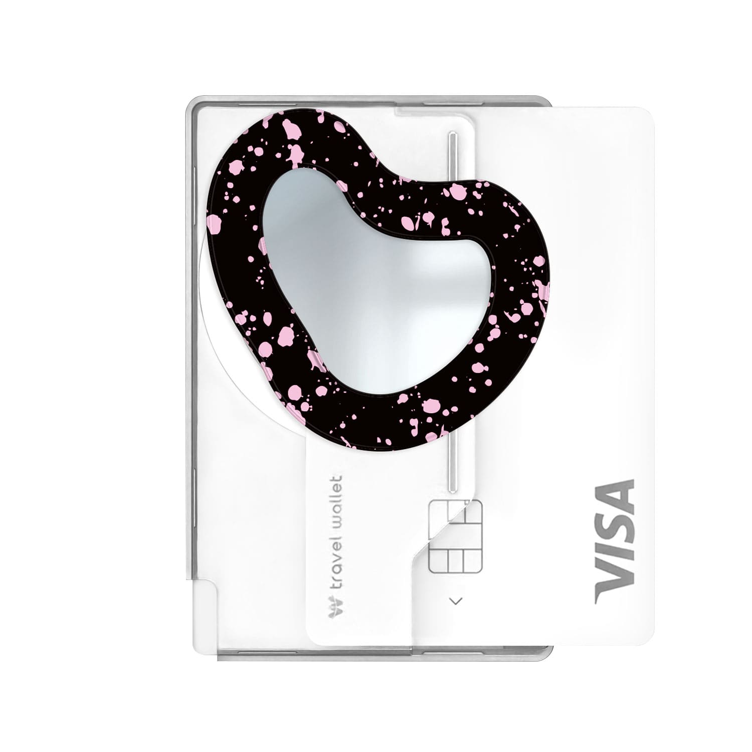 168cm 맥세이프 카드지갑 그립톡 올인포켓 미러 어글리 하트 핑크