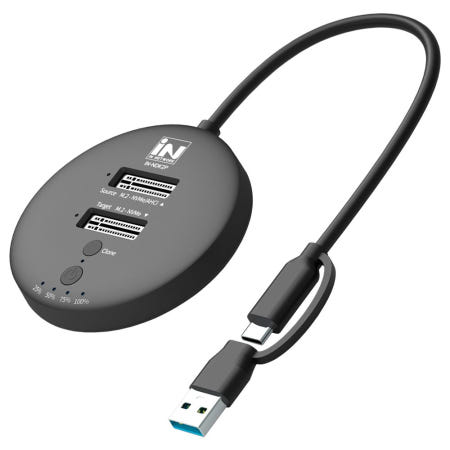 인네트워크 M.2 NVMe SSD 2베이 USB3.2 20G 클론 도킹 스테이션 IN-NDK2P INV168