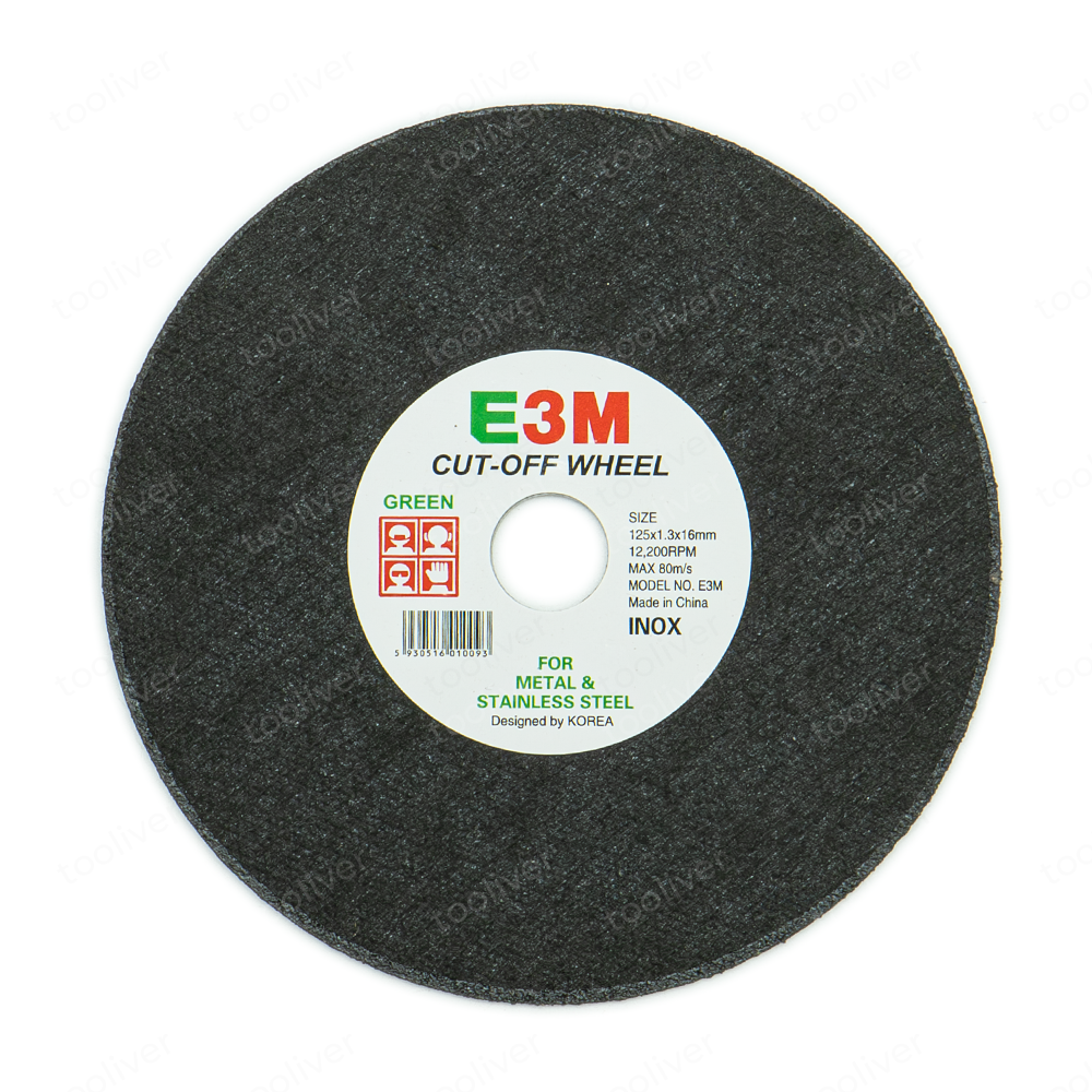 절단석 E3M 그라인더날 연마작업 스텐 철 절단 125mm, 1개 - 상품 이미지