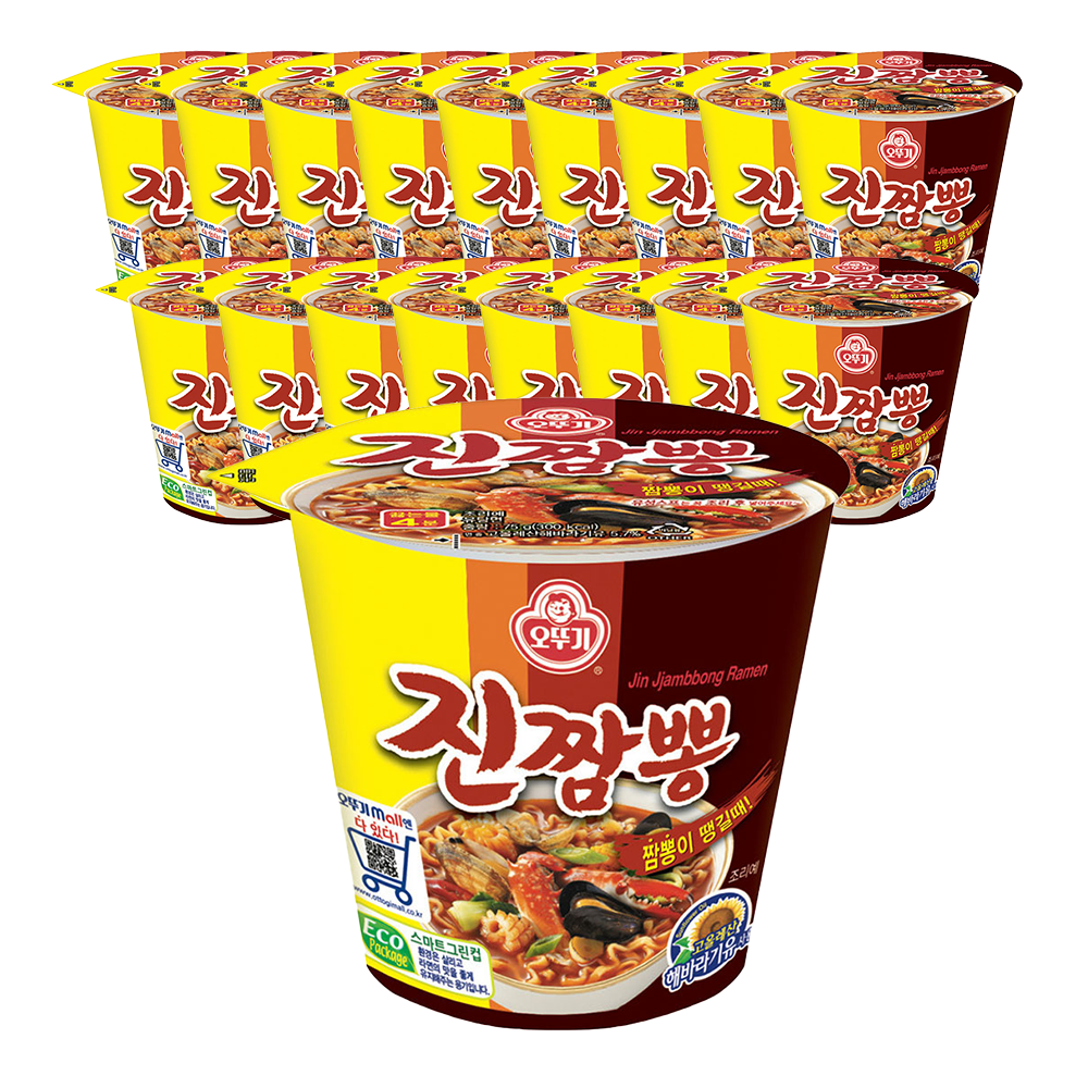 오뚜기 진짬뽕 컵라면 소컵 75g, 18개